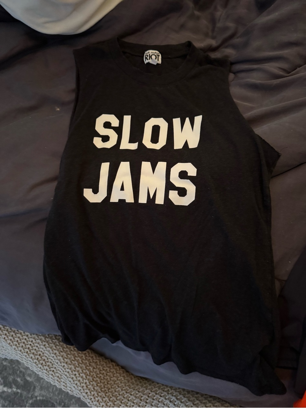 Suburban riot SLOW JAMS Black Graphic Muscle Tee